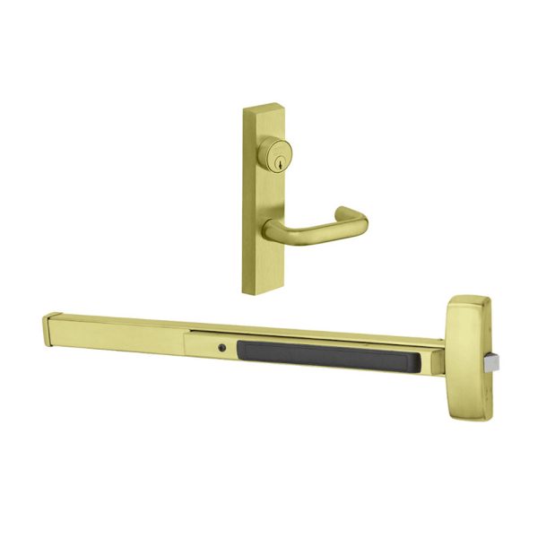 Sargent - 8815F - Rim Exit Devices with Trim - Wide Stile Pushpad - Passage Function - Schlage-C Keyway Cylinder - Escutcheon Trim - 36  - Grade 1 - US03 (Bright Polished Brass) Discount - Image 4
