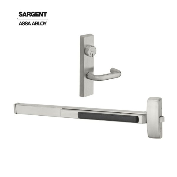 Sargent - 8806F - Rim Exit Devices with Trim - Wide Stile Pushpad - Storeroom Function - Schlage-C Keyway Cylinder - Escutcheon Trim - 36  - Grade 1 - US32D (Satin Stainless Steel) Supply - Image 2