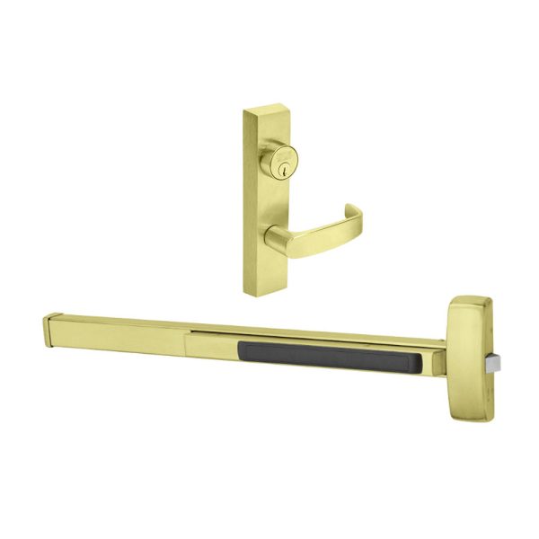 Sargent - 8815F - Rim Exit Devices with Trim - Wide Stile Pushpad - Passage Function - Schlage-C Keyway Cylinder - Escutcheon Trim - 36  - Grade 1 - US03 (Bright Polished Brass) Discount - Image 5