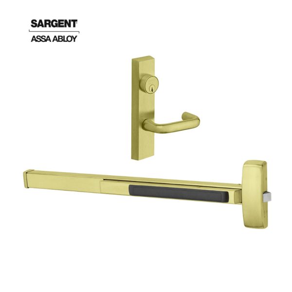 Sargent - 8815F - Rim Exit Devices with Trim - Wide Stile Pushpad - Passage Function - Schlage-C Keyway Cylinder - Escutcheon Trim - 36  - Grade 1 - US03 (Bright Polished Brass) Discount - Image 2
