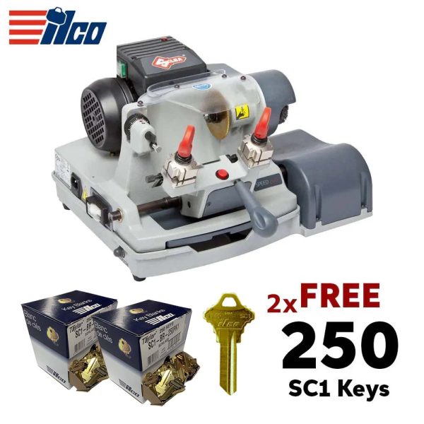 ILCO Speed 040 Automatic and Manual Key Duplicator Machine with 2 Packs of FREE 250 SC1 Key Blanks Online - Image 2