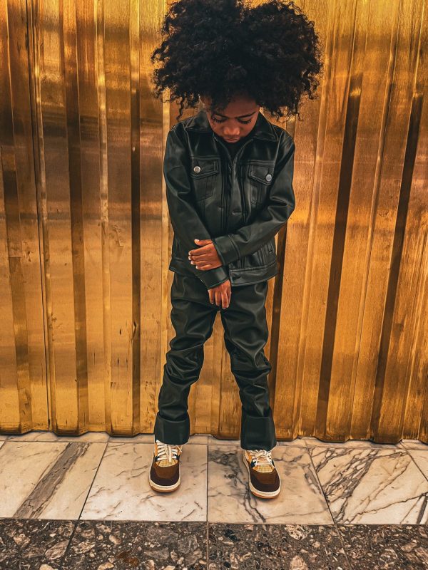 Kids Stacked Thriller Pants (Olive) Supply - Image 5