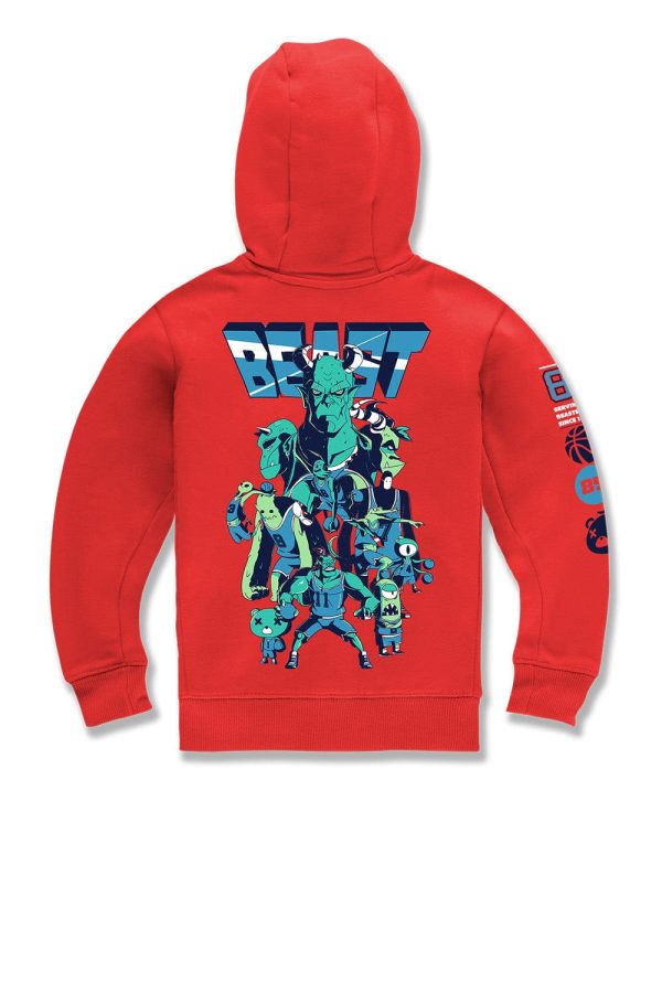 Kids Beast Pullover Hoodie (Red) Online Sale - Image 2