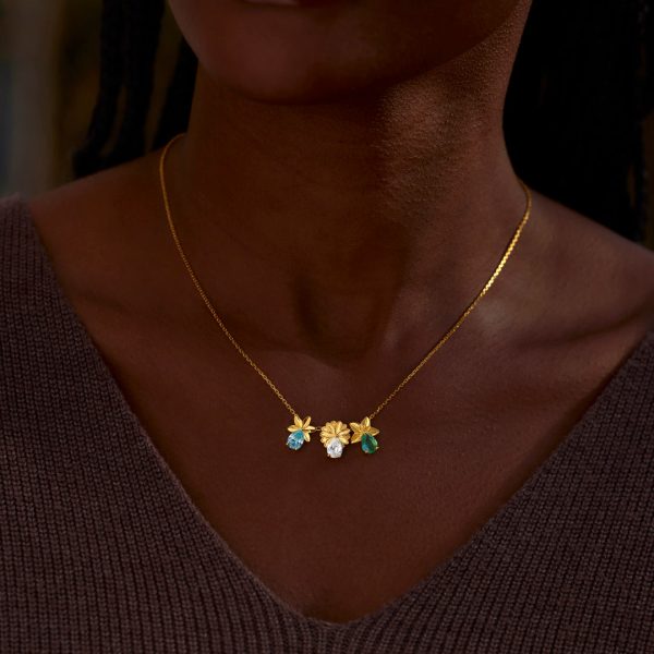 Mama s Blooming Treasures 1-8 Birth Flower With Birth Stone Necklace Online Sale - Image 3