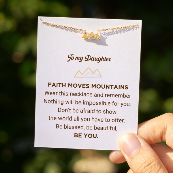 Faith Moves Mountains Two Toned Mountain Necklace Cheap - Image 3