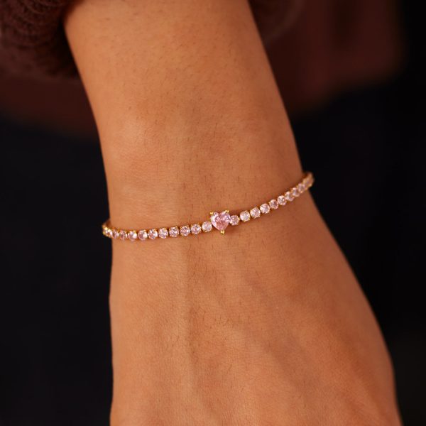 Love Yourself Harder Pavé Heart Bracelet For Discount - Image 4
