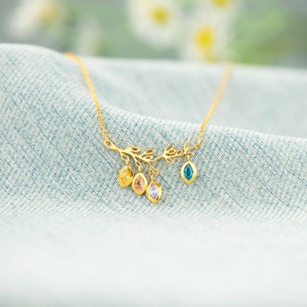 1-5 Birthstone Tree Branch Necklace Online Sale - Image 5