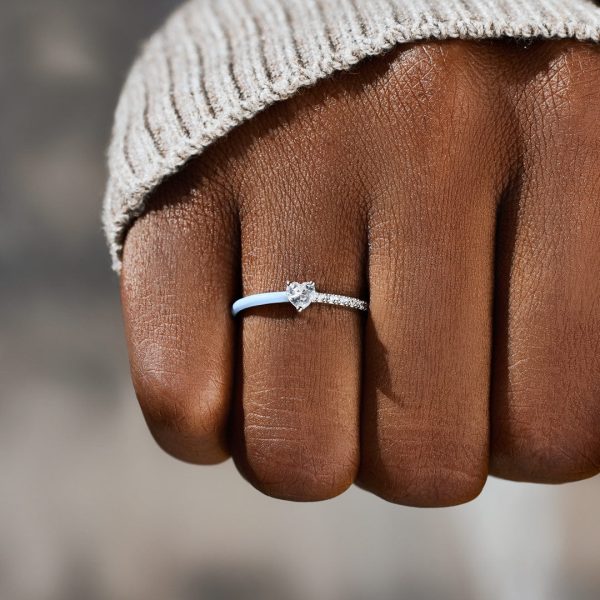 Mama & Mama s Sweetheart Matching Half Enamel Heart-Cut Rings Discount - Image 3