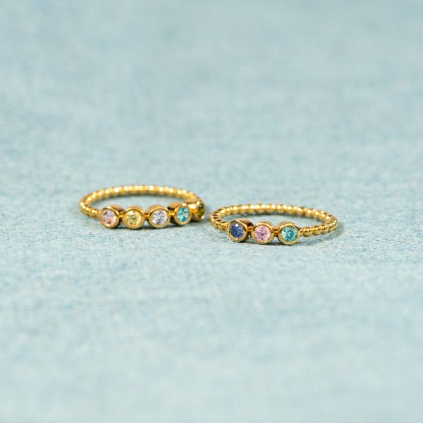 1-5 Birthstones Stackable Beaded Ring Discount - Image 5