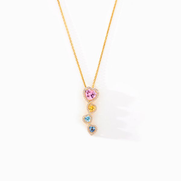 Nana s Heartbeat 1-8 Birthstone Connected Heart Necklace Online now