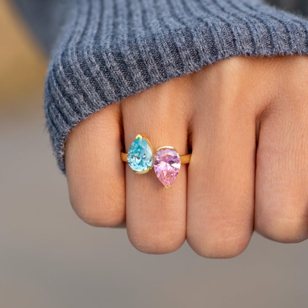 Mother & Daughter Kickass Together Back to Back Birthstone Ring Sale - Image 2