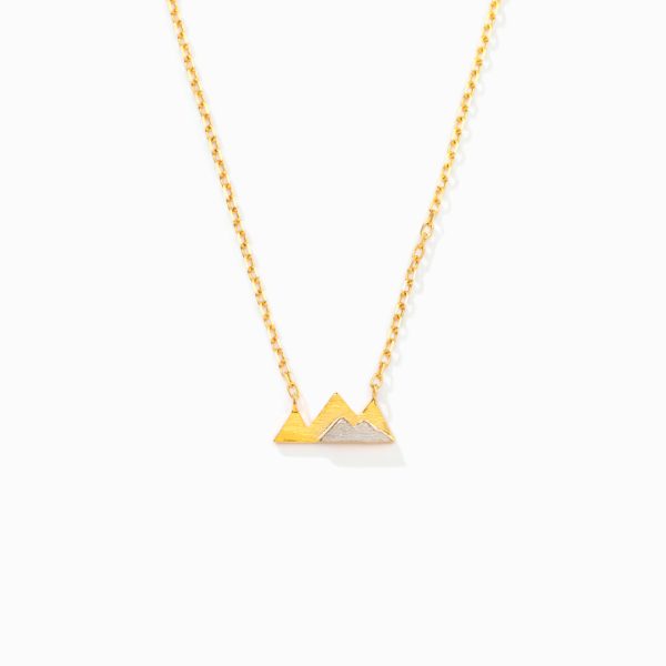 Faith Moves Mountains Two Toned Mountain Necklace Cheap