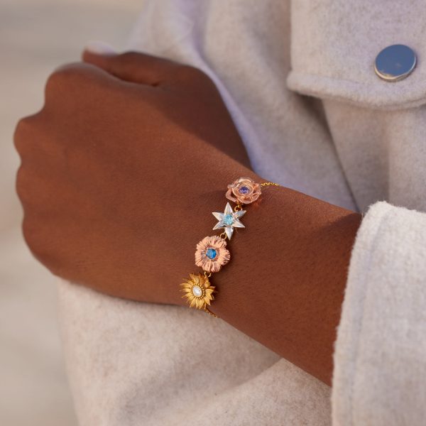 Mama s Blooming Flowers 1-8 Sculpture Birth Flowers Bracelet Discount - Image 4