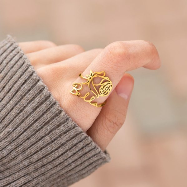 Personalized Birth Flower Name Ring For Cheap - Image 2