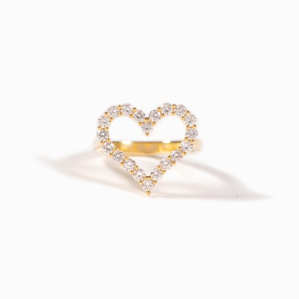 Love Me Sparkling Pavé Heart Ring Discount