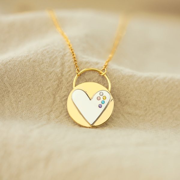 1-18 Birthstone Heart Pendant Necklace For Discount - Image 3