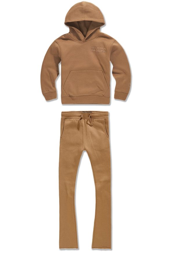 Kids Hoodie Stacked Fleece Bundle (Mocha) For Cheap