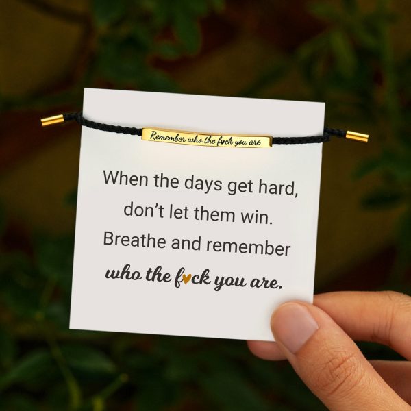 Remember Who The Fuck You Are Motivational Tube Bracelet For Sale - Image 3