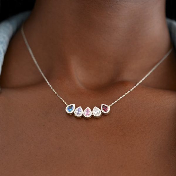 Tears Of Joy 1-14 Teardrop Birthstone Necklace on Sale - Image 2
