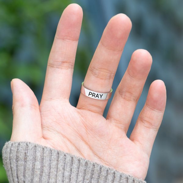 Pray On It Golden Cross Ring Band Online - Image 2