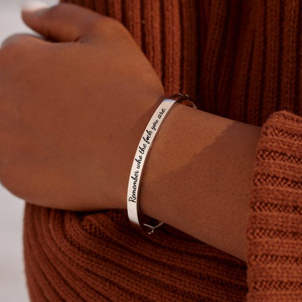 Remember Who The F♥ck You Are Mantra Bangle For Cheap - Image 4