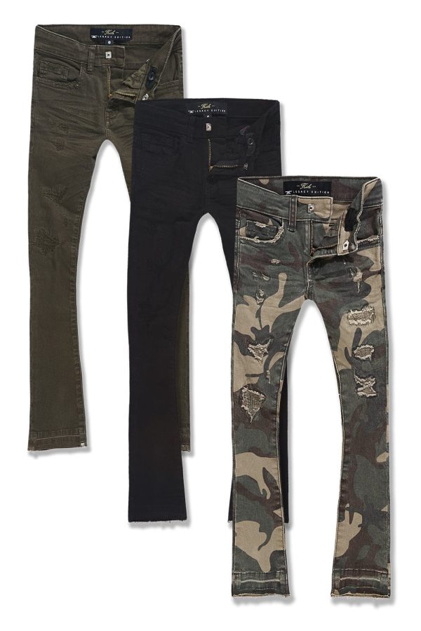 Kids Stacked Tribeca Twill Pants 3 Pack #1 Discount